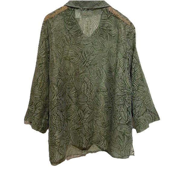 VTG Alfred Dunner Women's Green Button Down Top Size‎ 18W - Picture 9 of 15